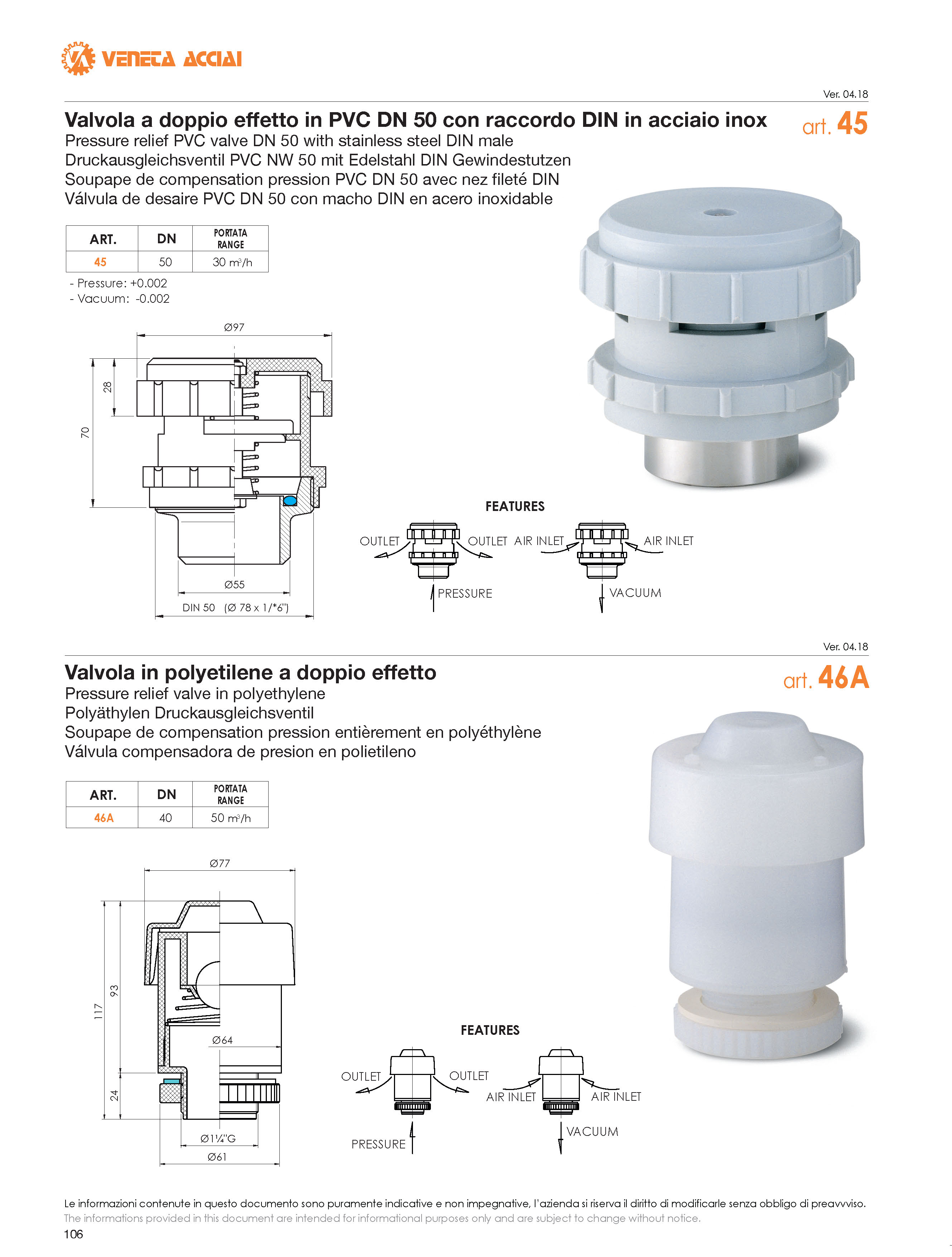 Valvola in PVC