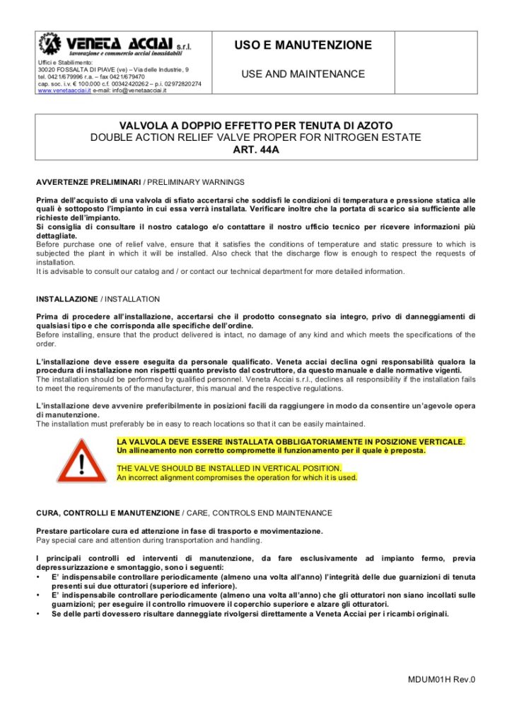 valvole a doppio effetto