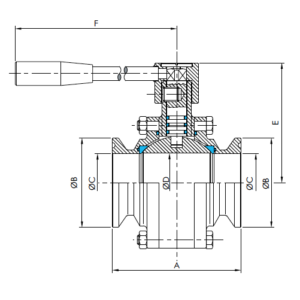Valvola a sfera K attacchi clamp