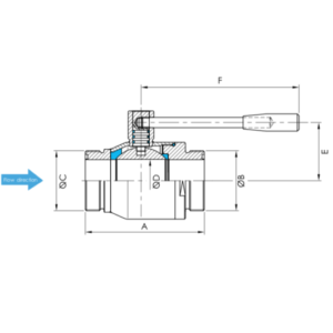 RS ball valve SMS male ends - 80
